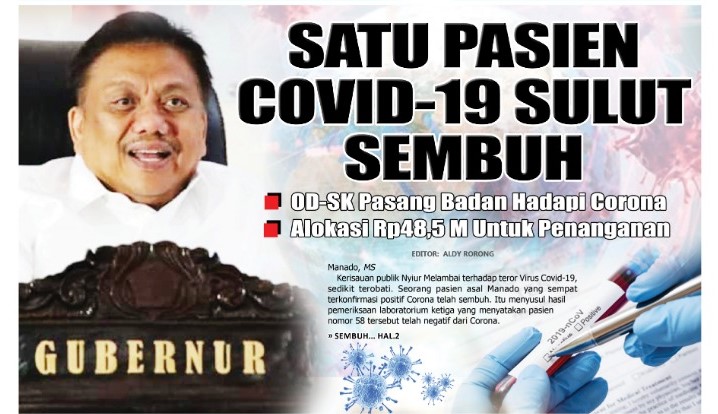 SATU PASIEN COVID-19 SULUT SEMBUH